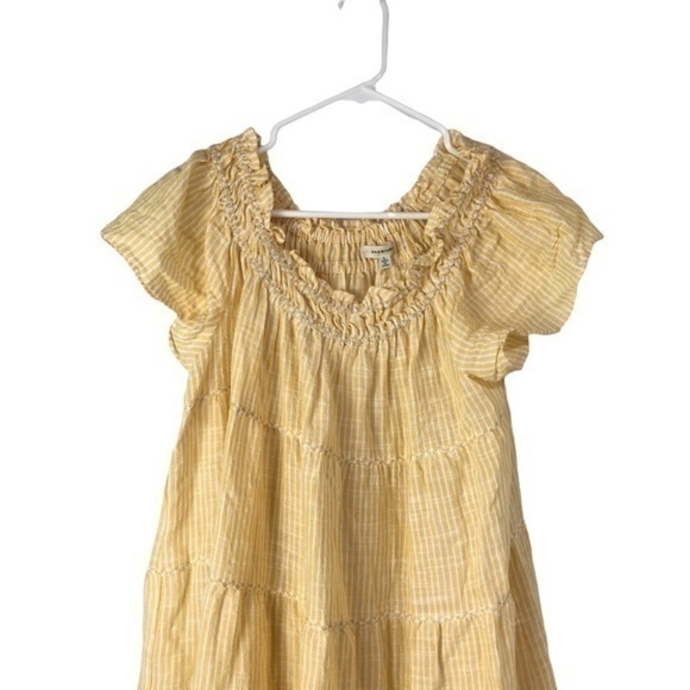 Max Studio Women's Yellow Yarn Dye Smocked Mini Dress size large - Picture 5 of 6